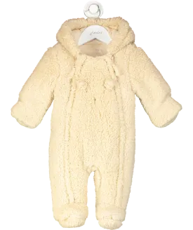 M&S Cream Teddy Fleece Pramsuit 3-6 Months