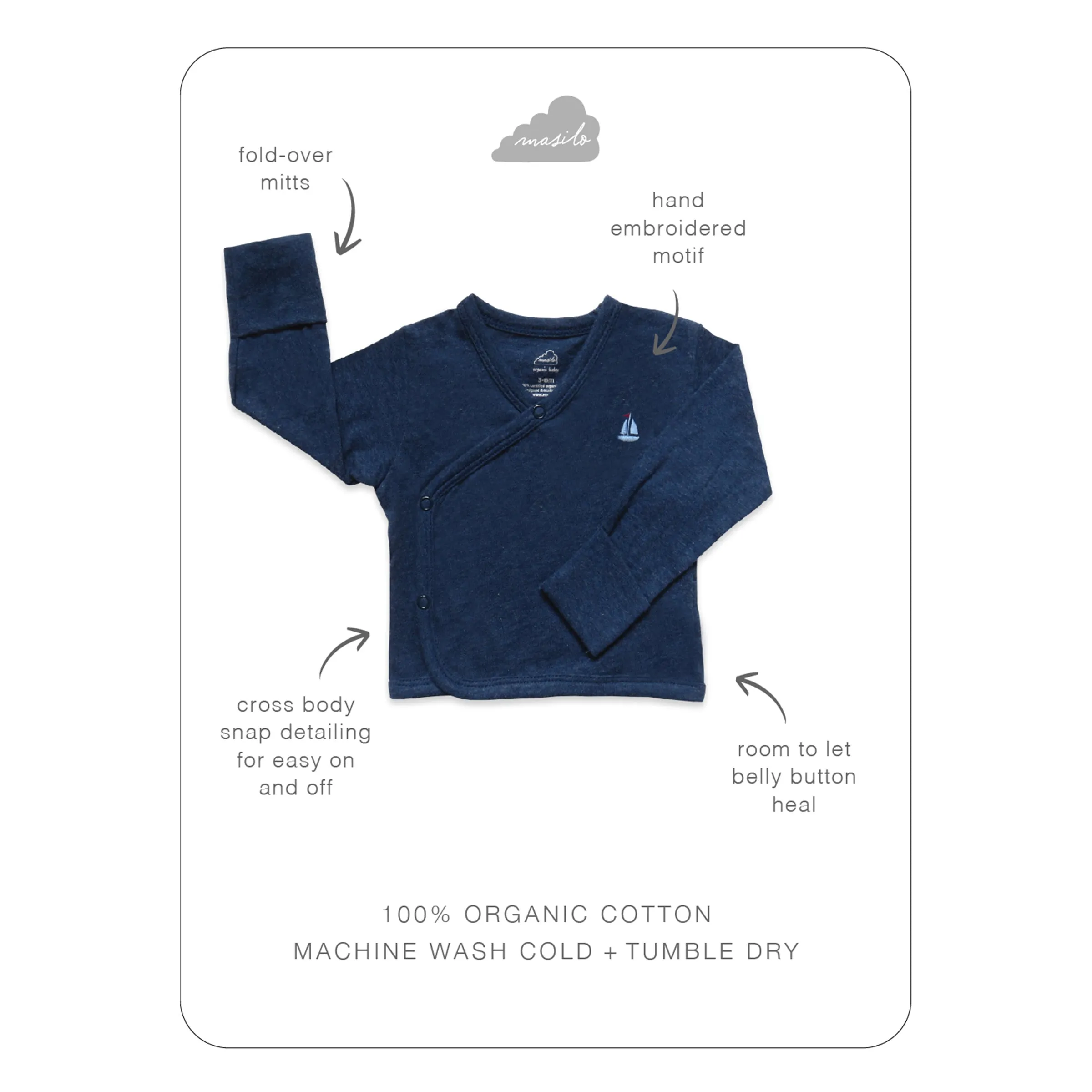 Masilo Baby Top - Navy Heather