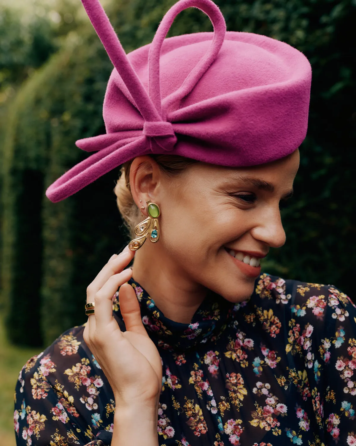 Mayfair Magenta Pink Pillbox Hat