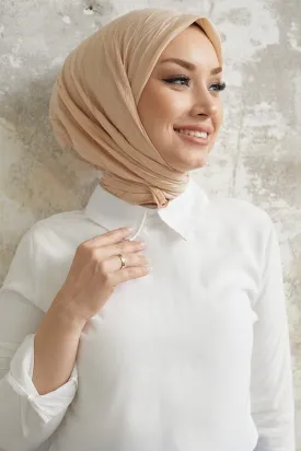 MDS Women Bamboo Textured Crinkled Scarf - Beige - Dilbeek