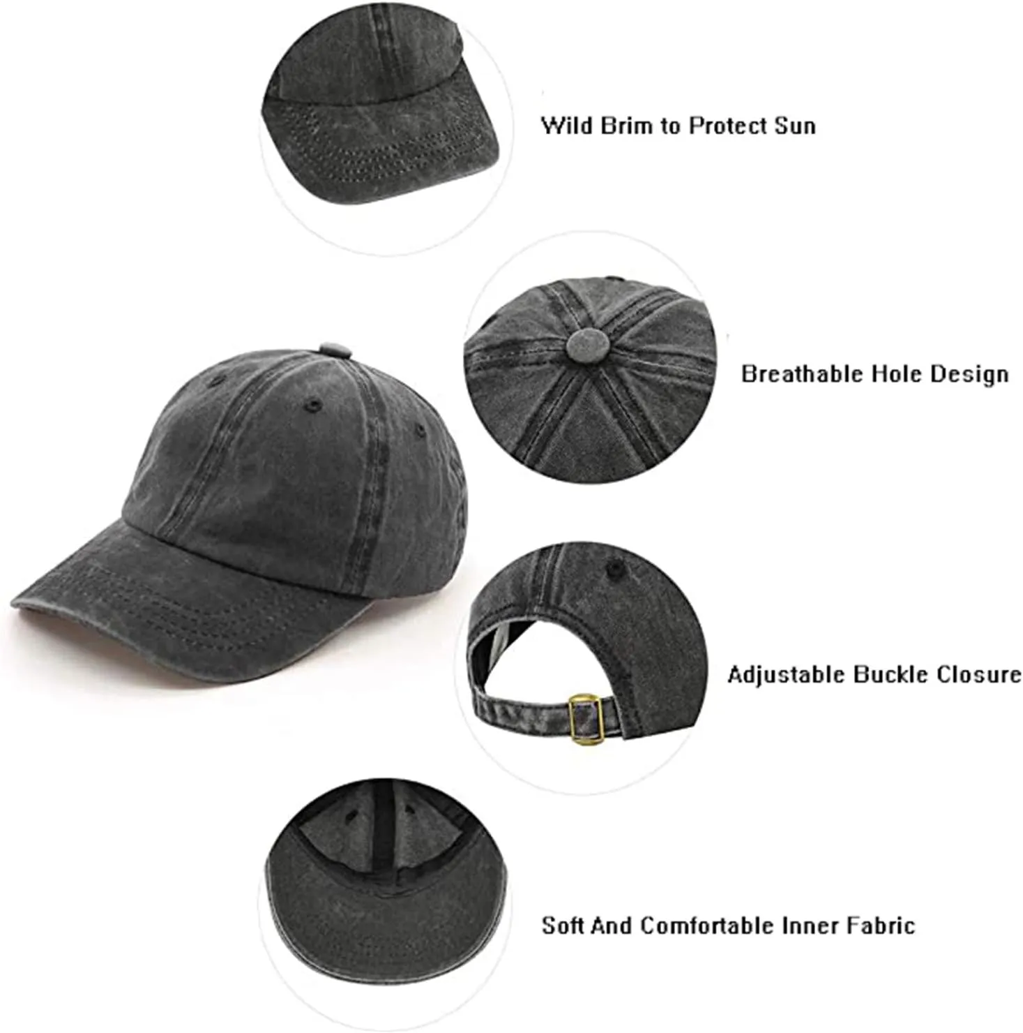 Men Women Baseball Sun Hats Summer Vintage Washed Distressed Baseball Cap Dad Golf Hat for Men Women