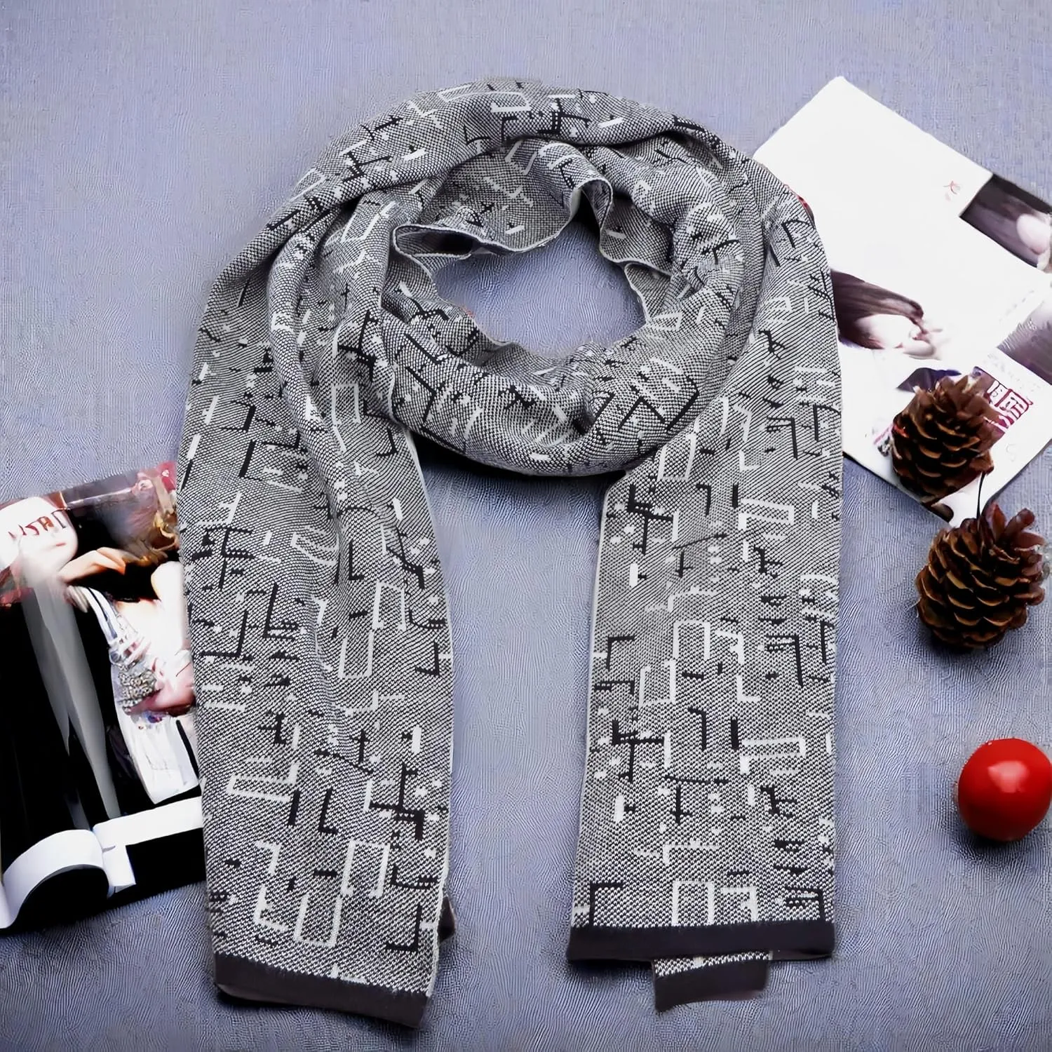 Mens Classic Winter Scarf Cashmere Winter Scarves Long Plain Fashion Formal Soft Scarf for Men