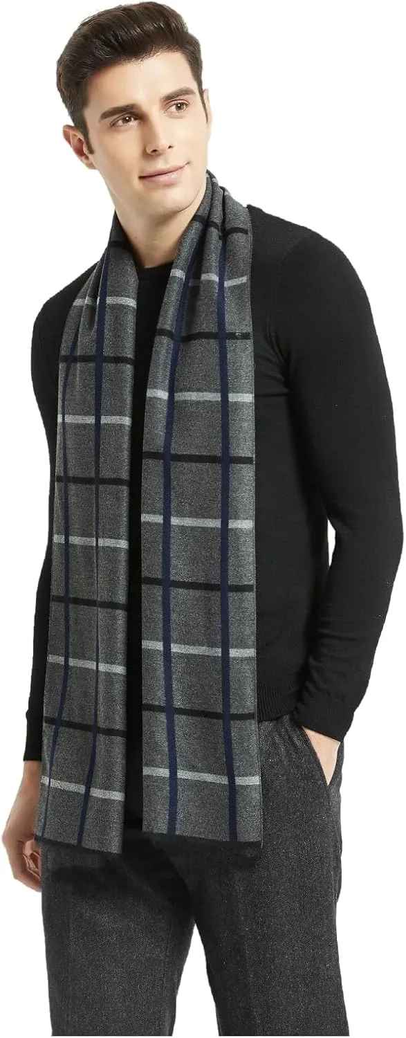Mens Classic Winter Scarf Cashmere Winter Scarves Long Plain Fashion Formal Soft Scarf for Men
