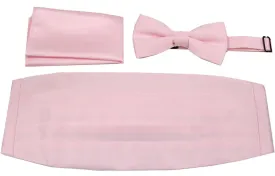 Mens Formal Woven Satin Cummerbund Pre-Tied Bowtie Hanky set