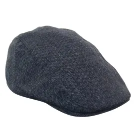 Men's Herringbone Hat Tweed Wool Check Grandad Flat Caps
