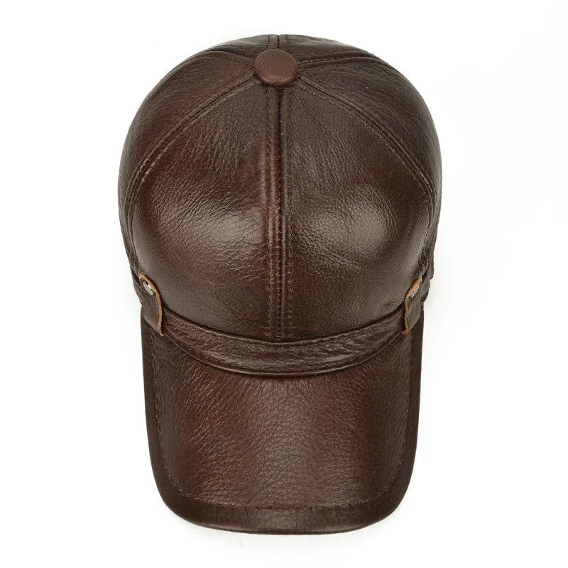 Men's Retro Casual Leather Baseball Cap 44872201TO