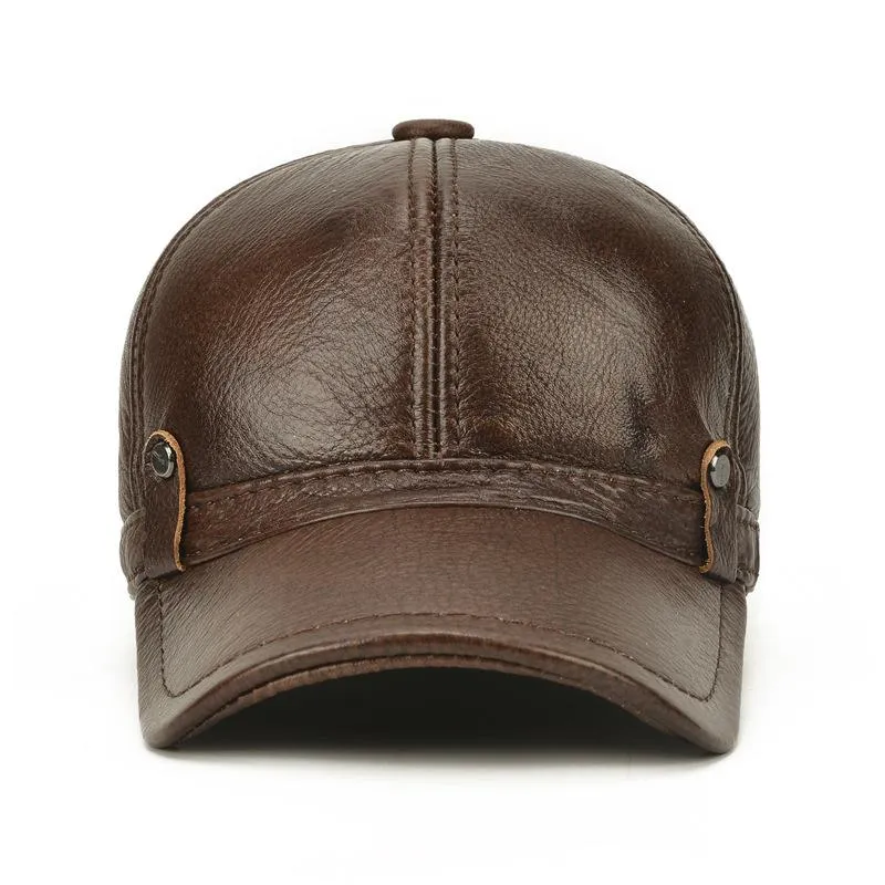 Men's Retro Casual Leather Baseball Cap 44872201TO