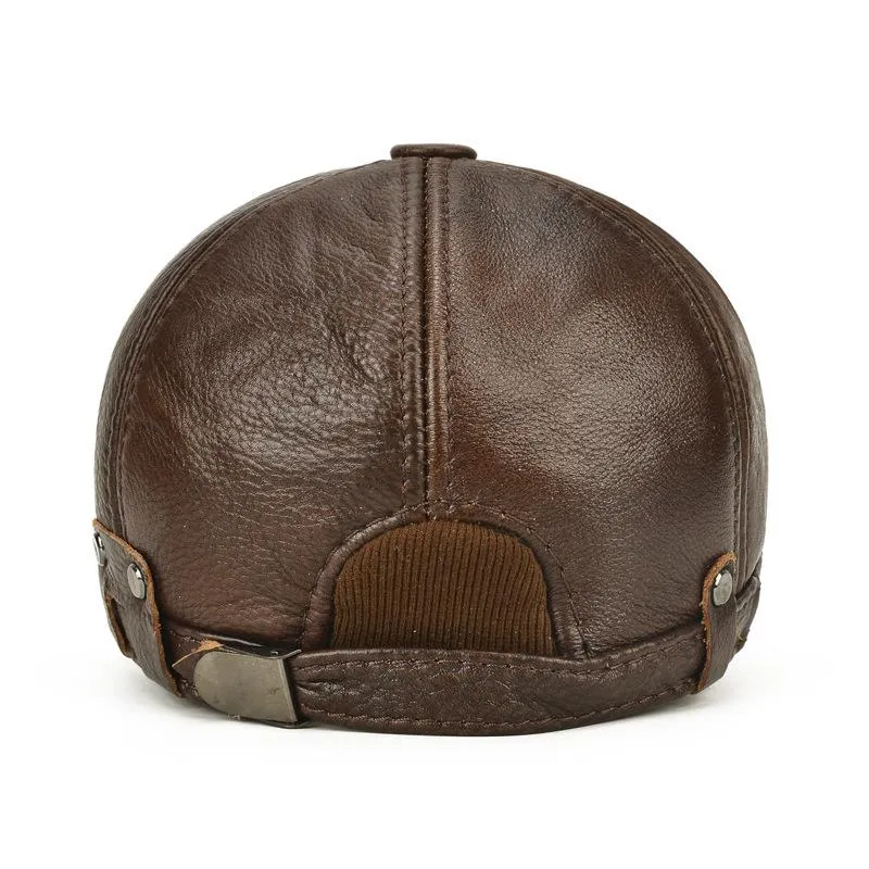 Men's Retro Casual Leather Baseball Cap 44872201TO