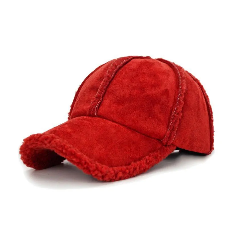 Men's Retro Casual Solid Color Lambskin Cap 37564323TO