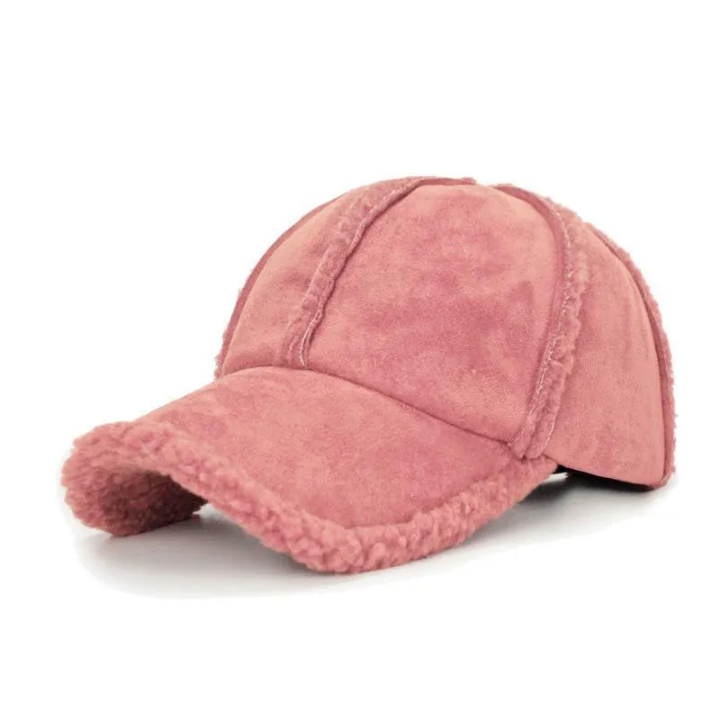 Men's Retro Casual Solid Color Lambskin Cap 37564323TO