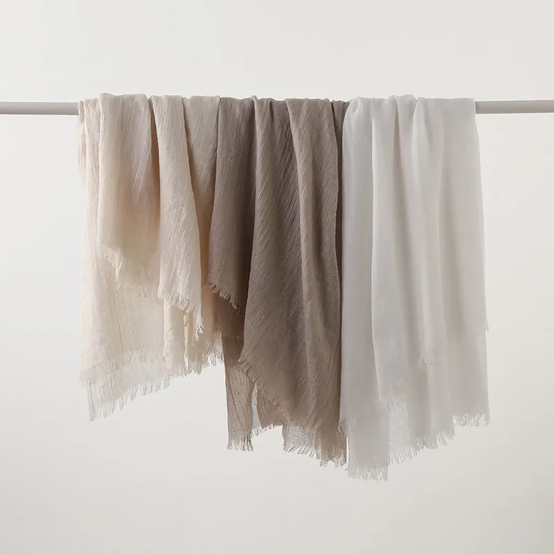 MM02 Women's solid color cotton and linen scarf