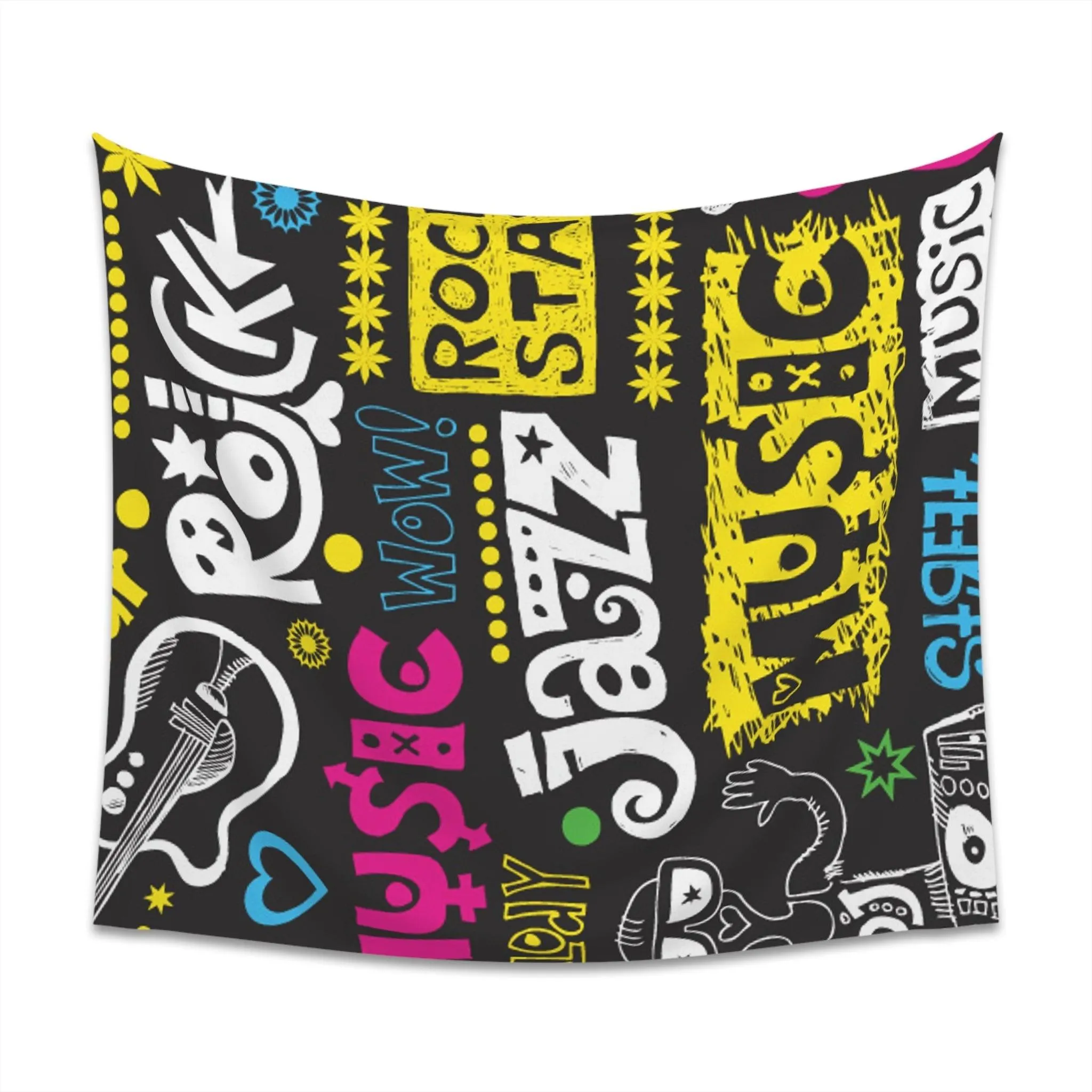 Music Graphic Printed Wall Tapestry