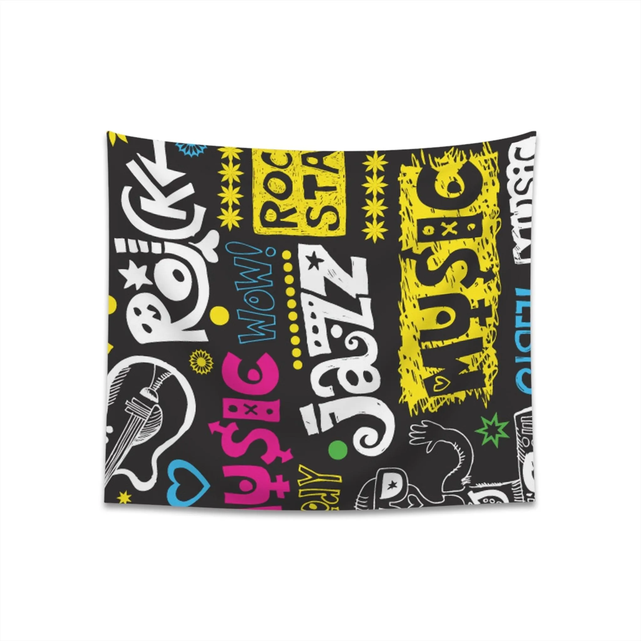 Music Graphic Printed Wall Tapestry