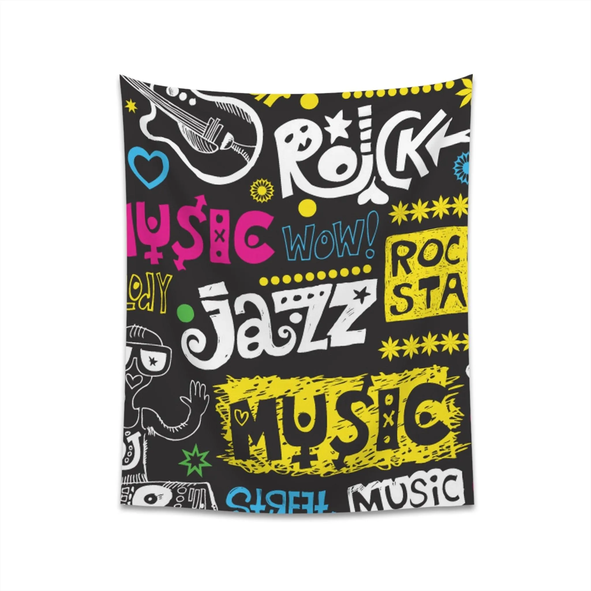 Music Graphic Printed Wall Tapestry