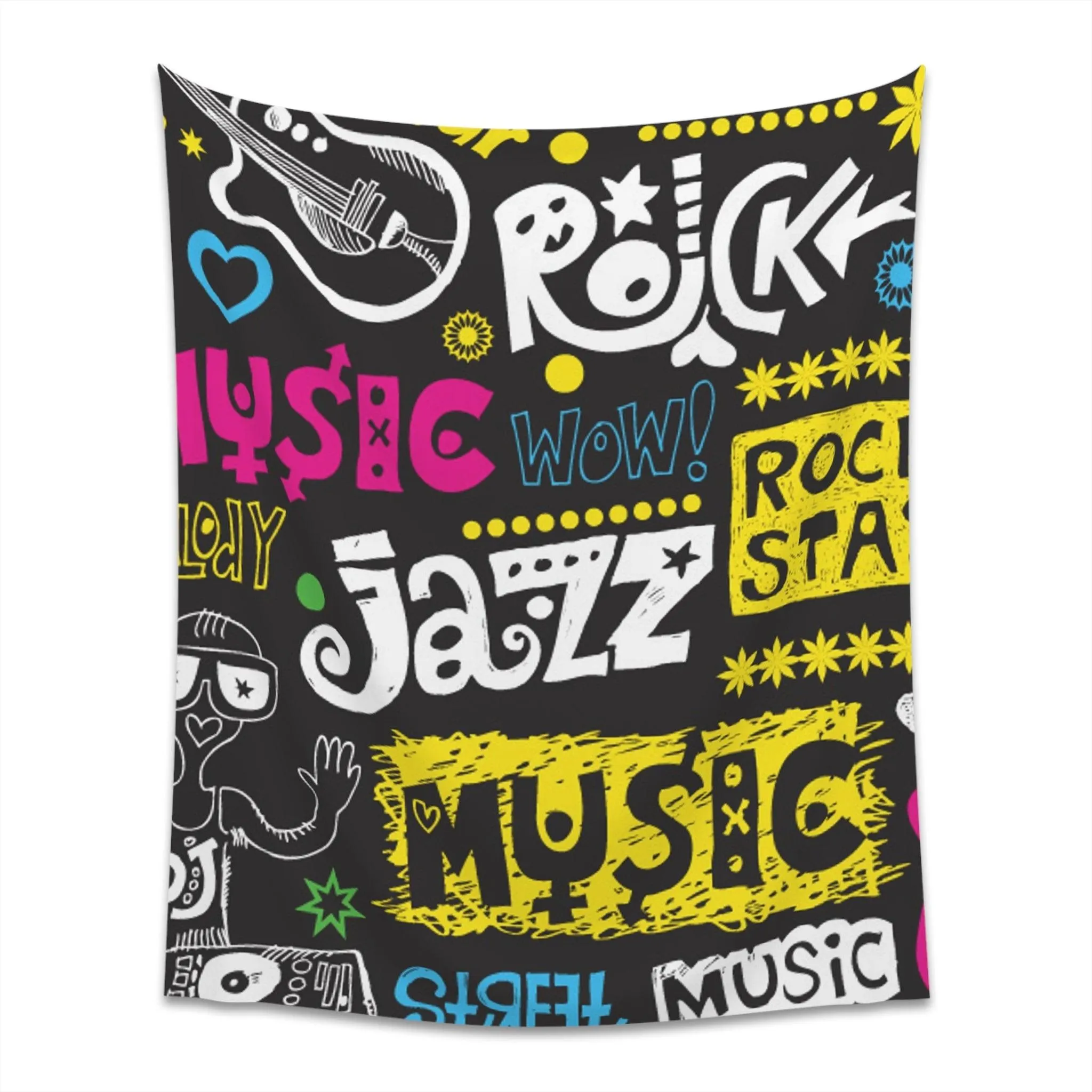 Music Graphic Printed Wall Tapestry