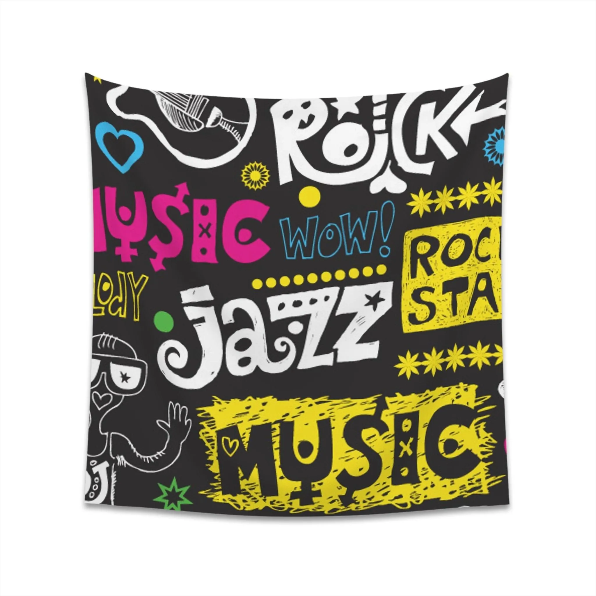 Music Graphic Printed Wall Tapestry