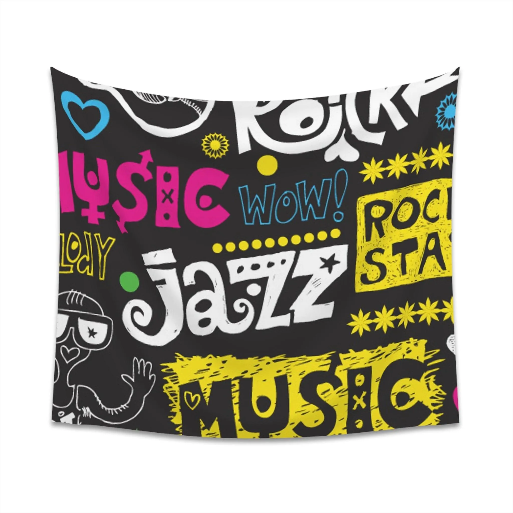 Music Graphic Printed Wall Tapestry