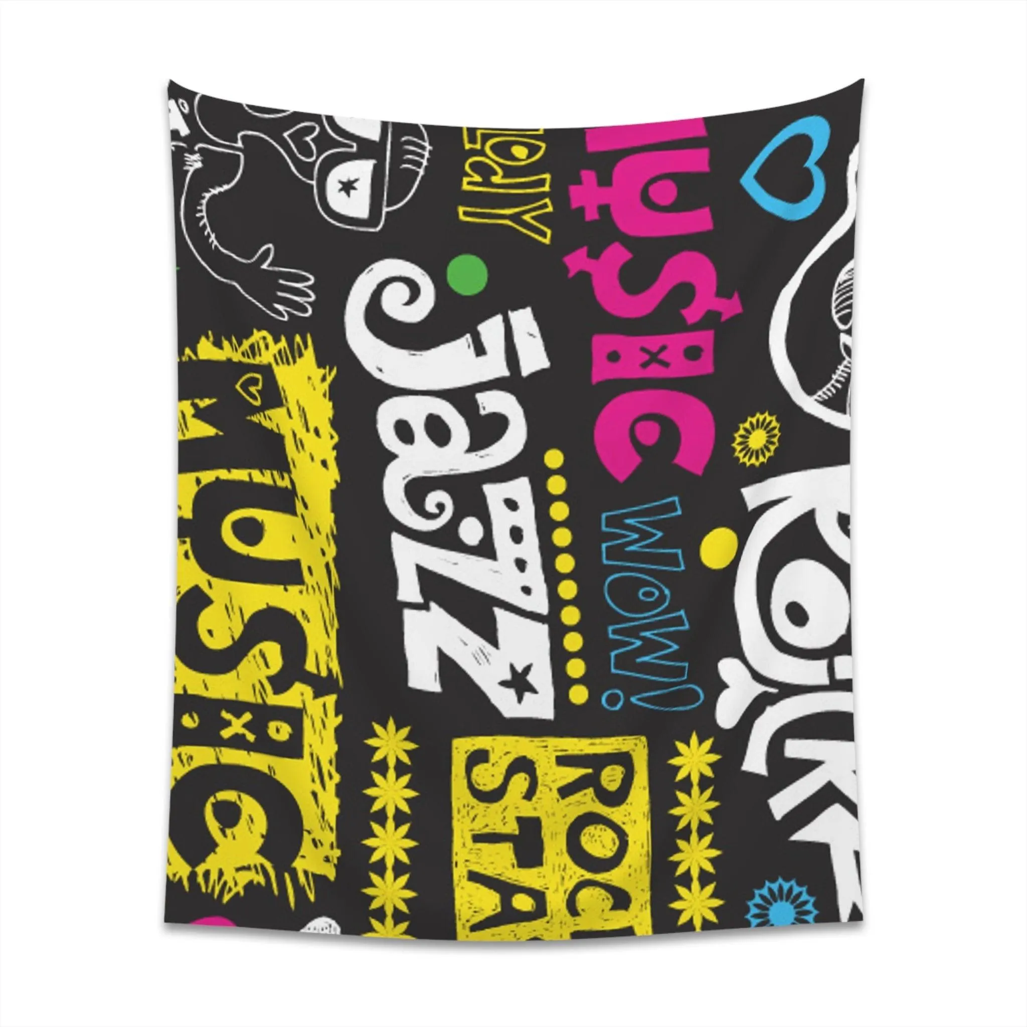 Music Graphic Printed Wall Tapestry