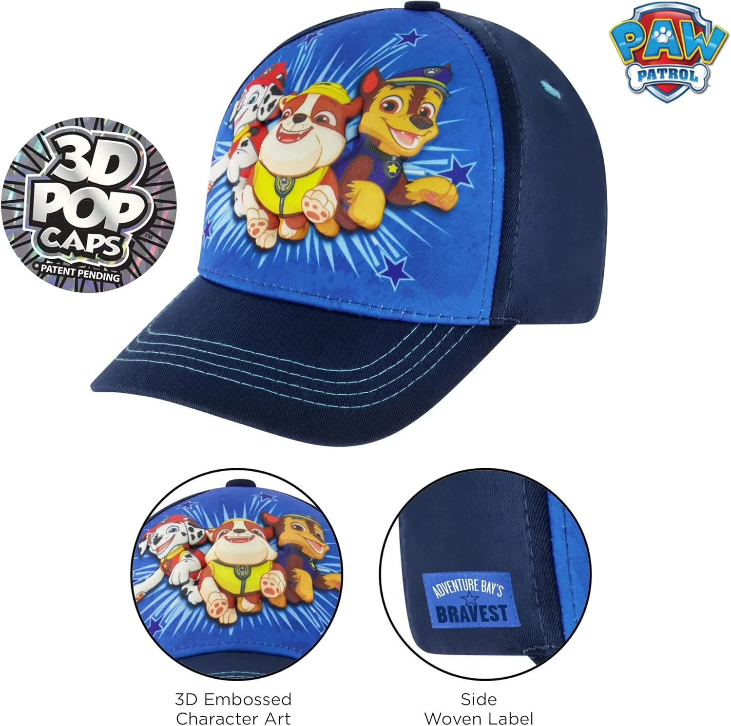Nickelodeon Baseball Cap, Paw Patrol Marshall Adjustable Toddler 2-4 Or Boy Hats for Kids Ages 4-7