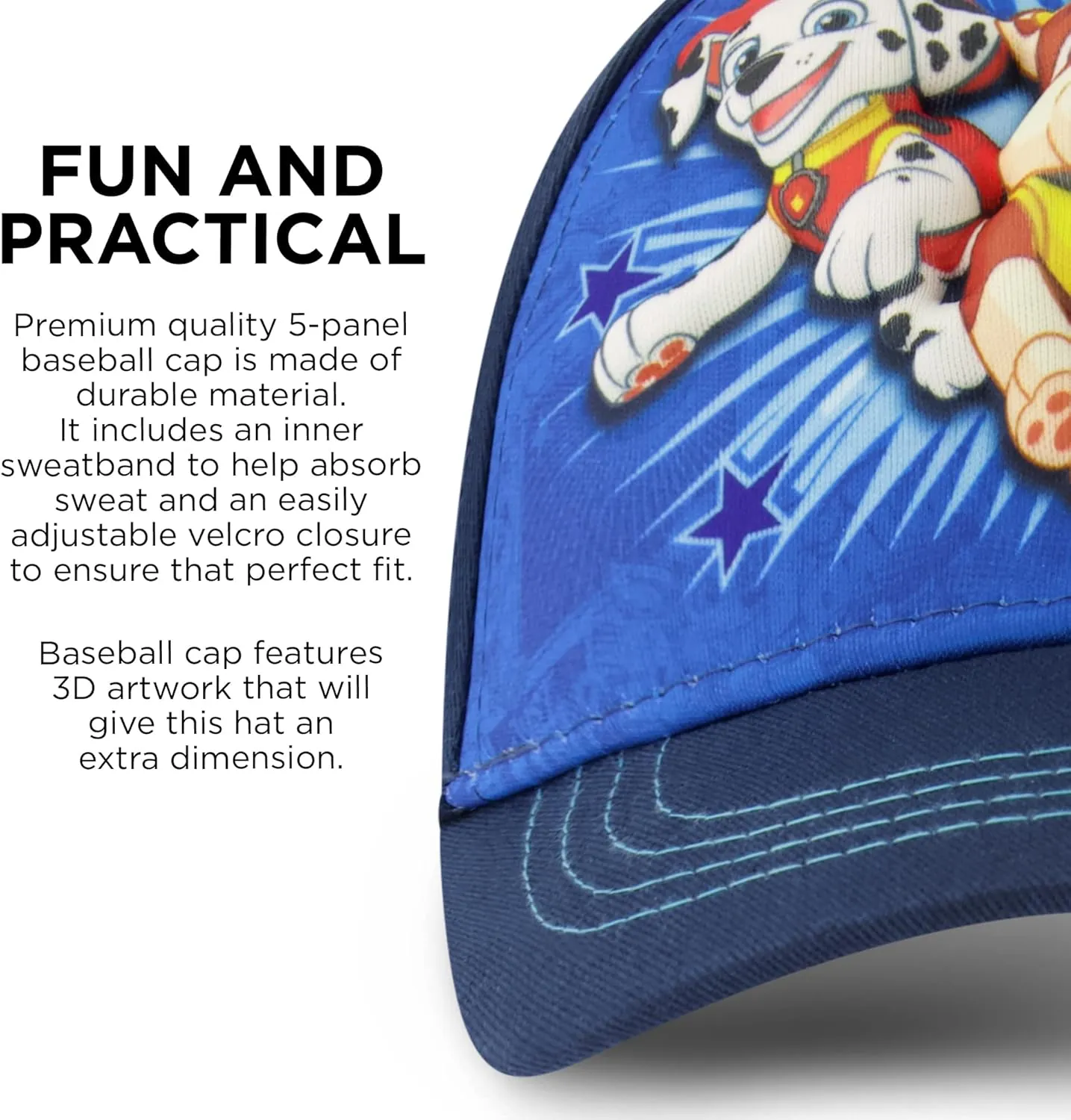 Nickelodeon Baseball Cap, Paw Patrol Marshall Adjustable Toddler 2-4 Or Boy Hats for Kids Ages 4-7