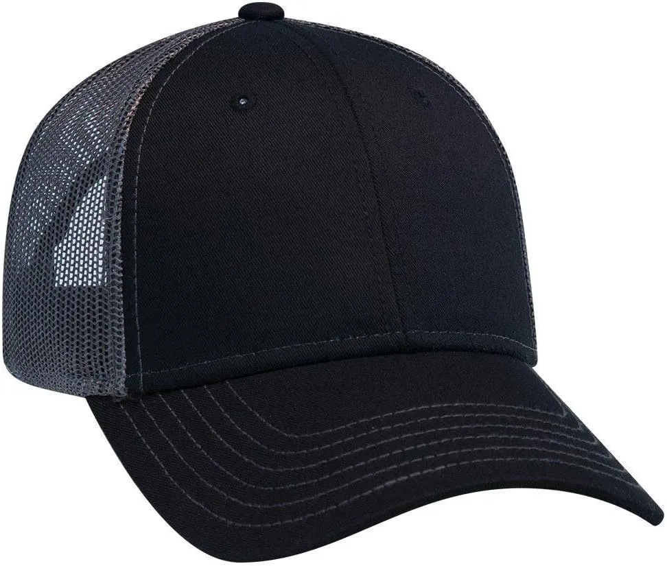 OTTO 6 Panel Low Profile Contrast Vertical Mesh Back Cap