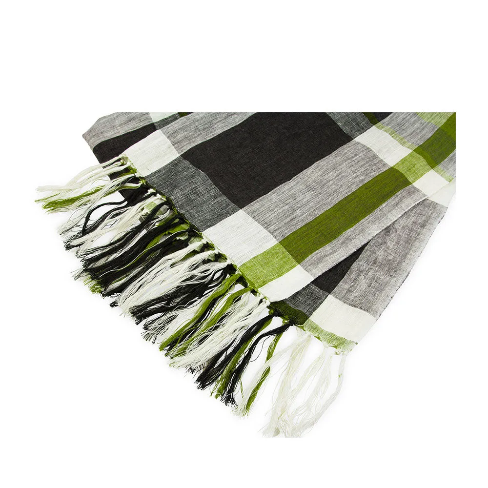 Plaid Linen Scarf