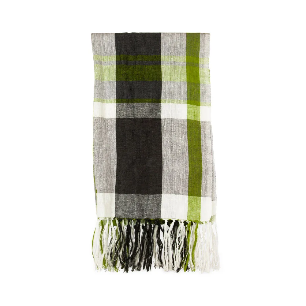 Plaid Linen Scarf