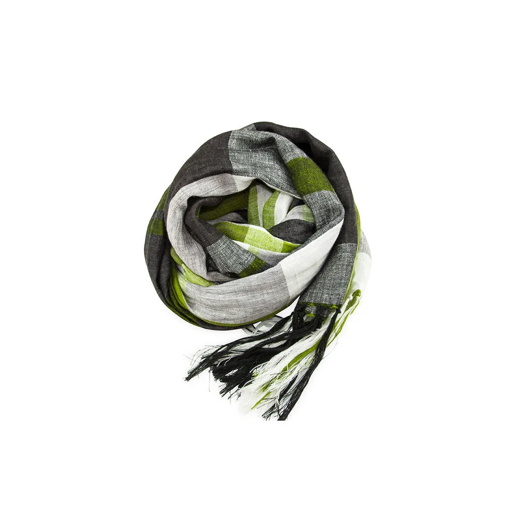 Plaid Linen Scarf