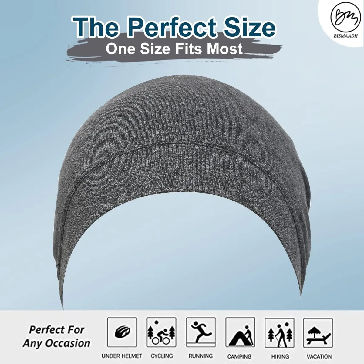 Premium Cotton Helmet Liner Sweat Wicking Skull Cap Beanie. Ultimate Performance Moisture Wicking. Fits Under Helmets 2 Piece