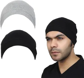 Premium Cotton Helmet Liner Sweat Wicking Skull Cap Beanie. Ultimate Performance Moisture Wicking. Fits Under Helmets 2 Piece