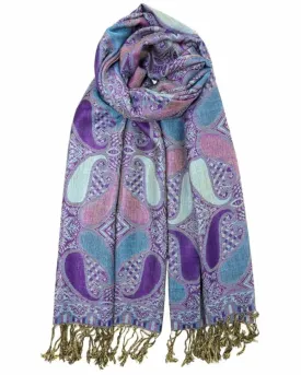 Purple & Blue Paisley Rave Pashmina