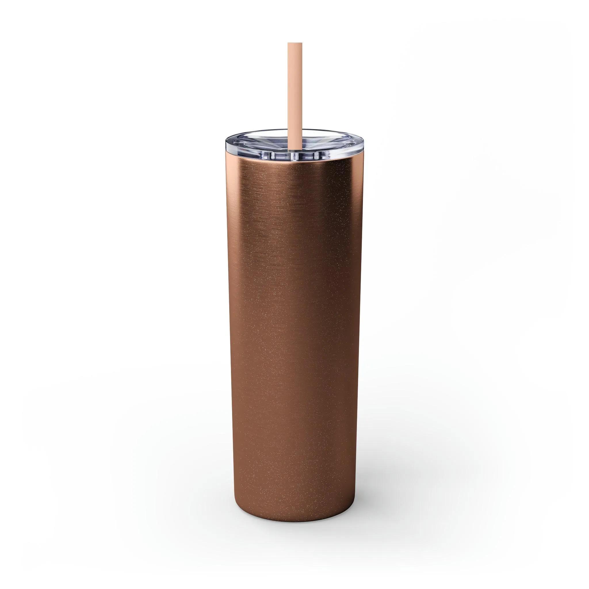 Stay Pawsitive with Cute Funny Dog Graphic Skinny Tumbler with Straw, 20oz