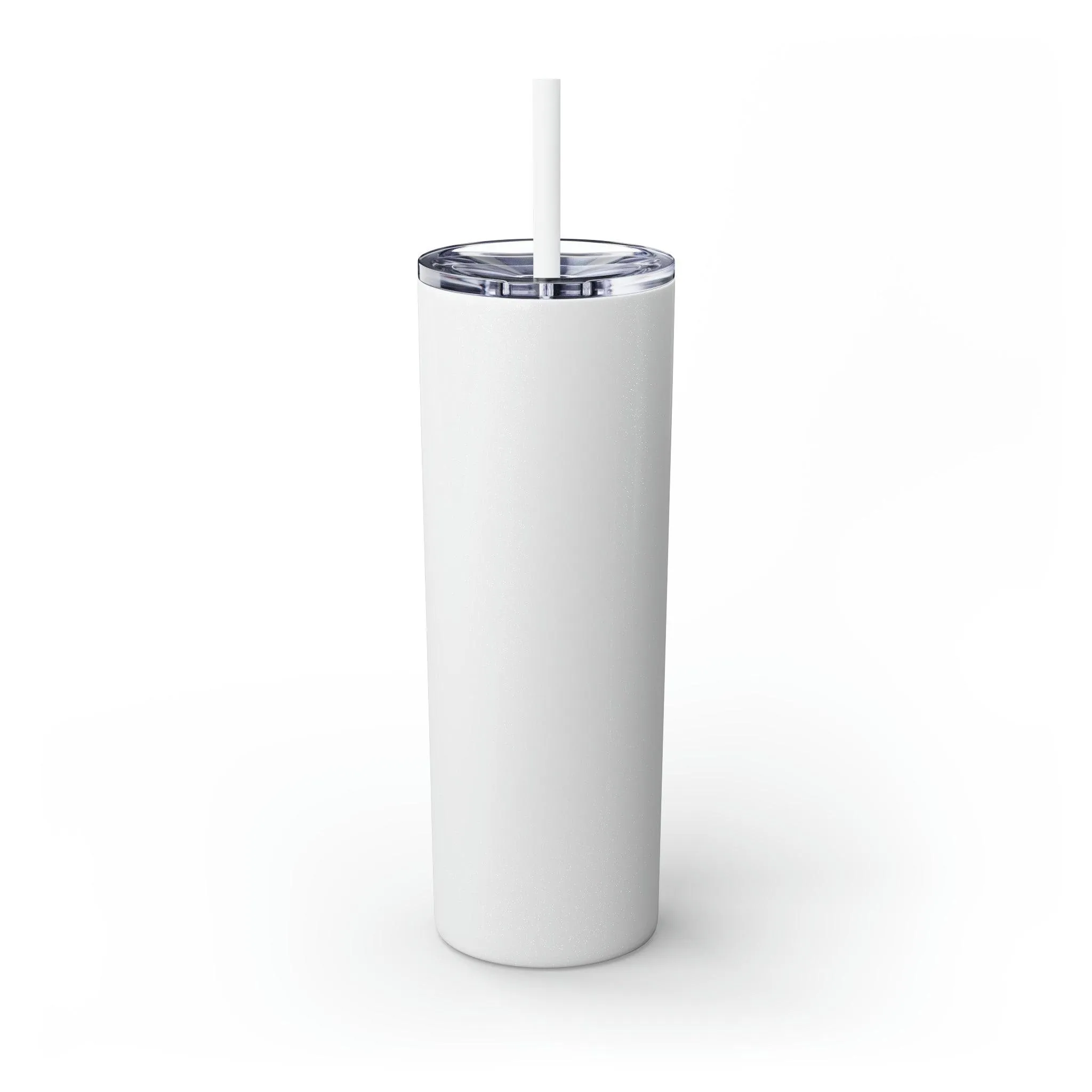 Stay Pawsitive with Cute Funny Dog Graphic Skinny Tumbler with Straw, 20oz