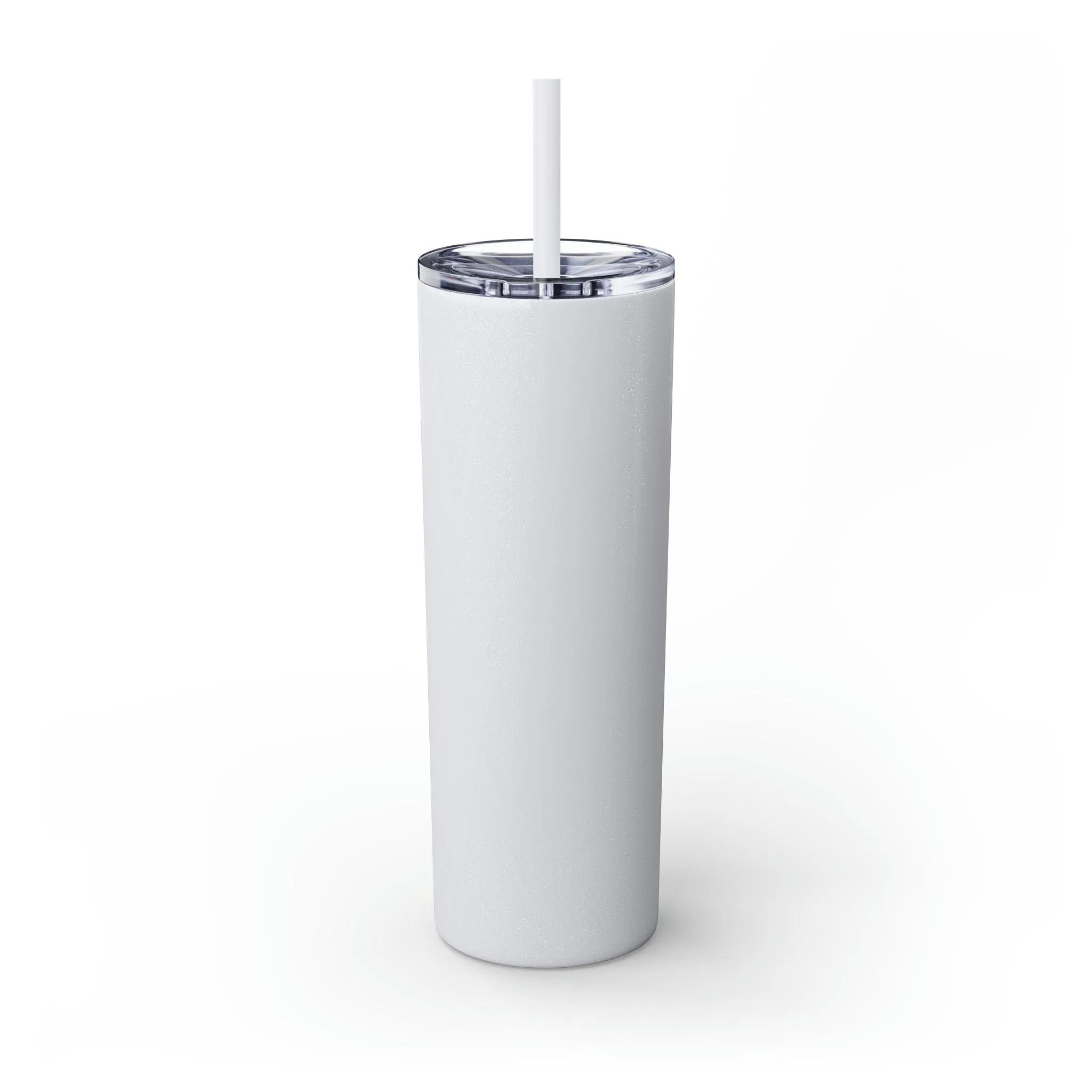 Stay Pawsitive with Cute Funny Dog Graphic Skinny Tumbler with Straw, 20oz