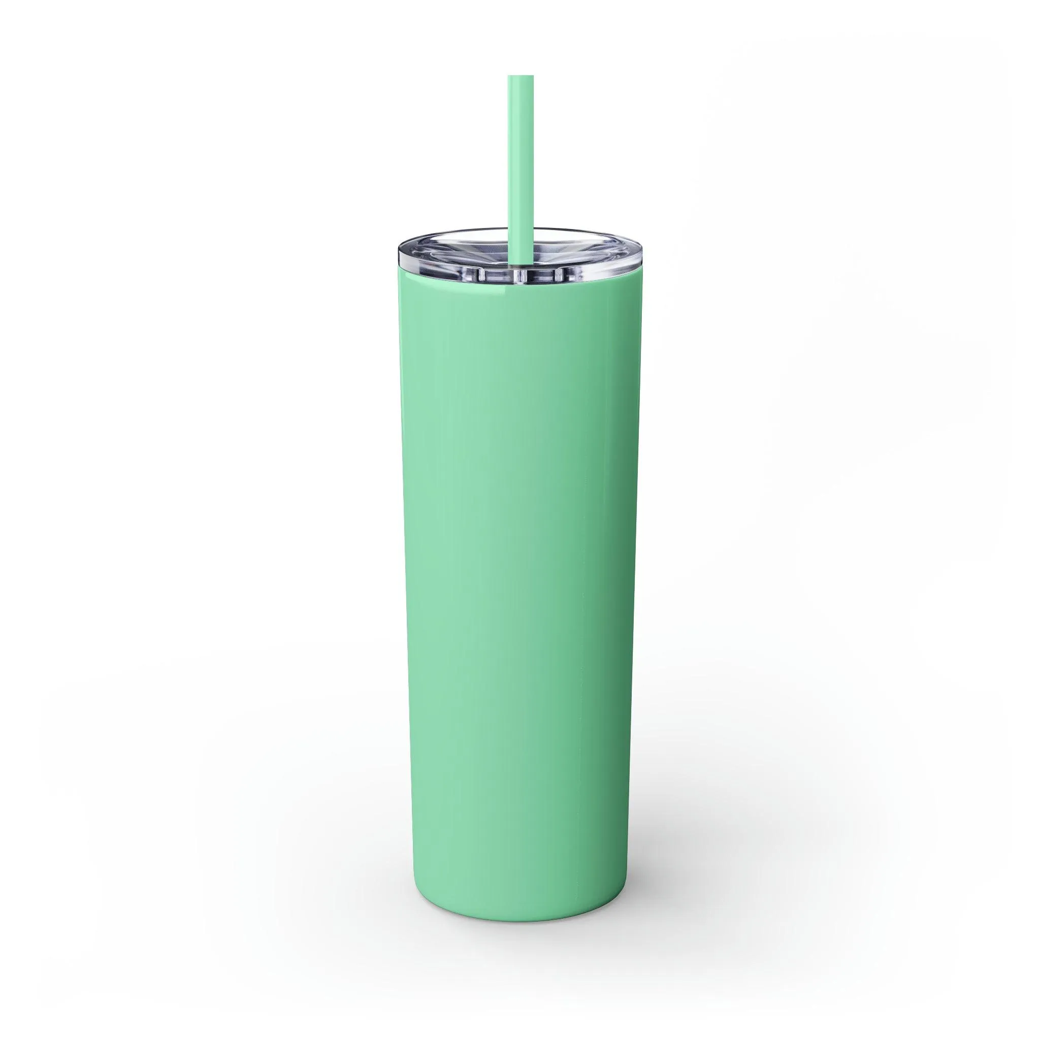 Stay Pawsitive with Cute Funny Dog Graphic Skinny Tumbler with Straw, 20oz