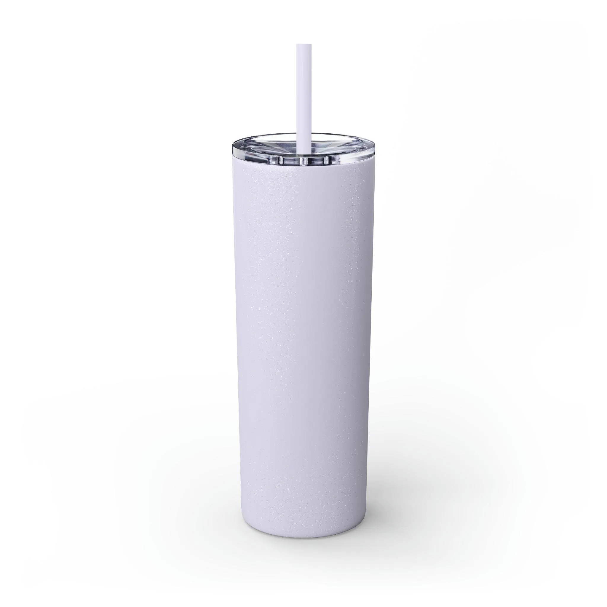 Stay Pawsitive with Cute Funny Dog Graphic Skinny Tumbler with Straw, 20oz