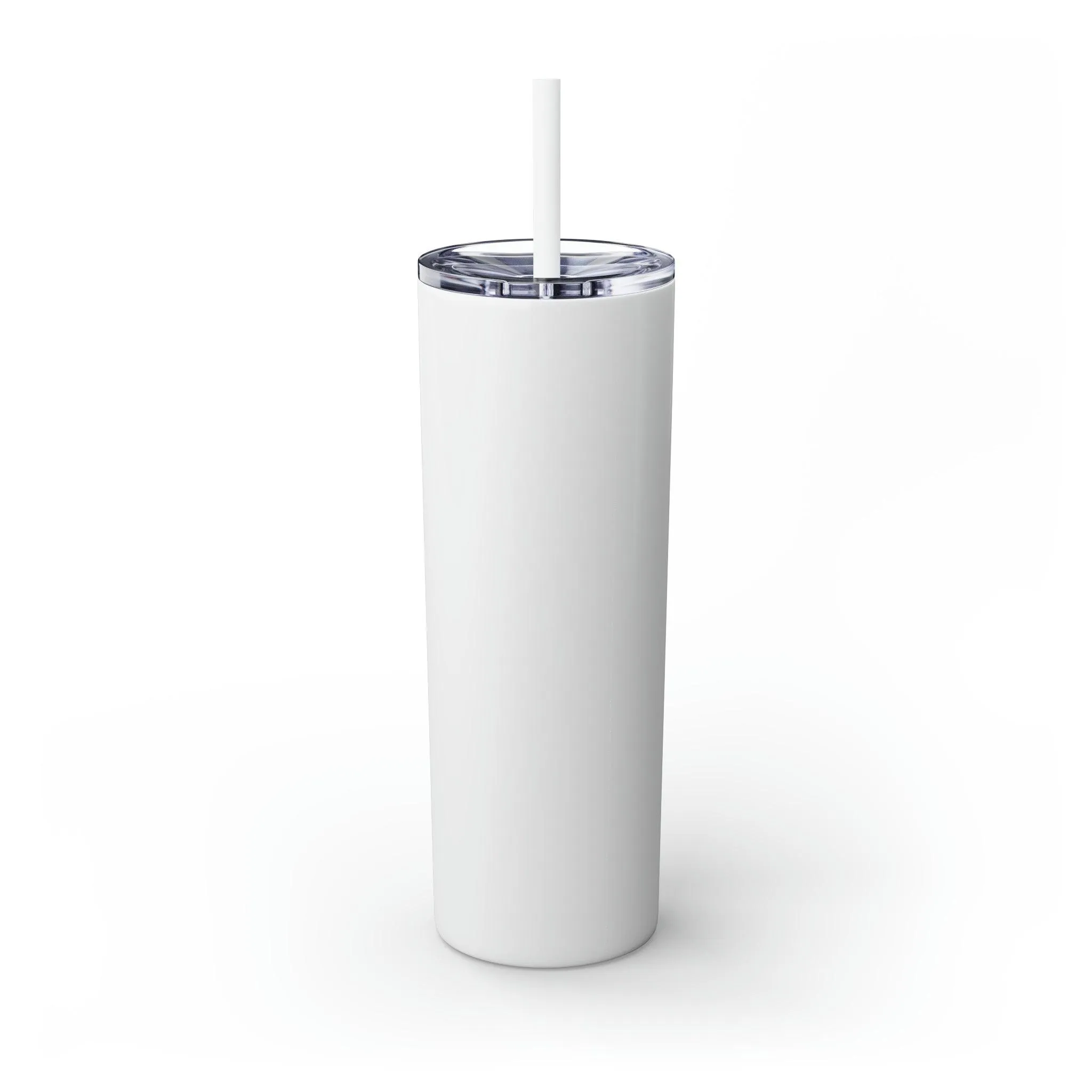 Stay Pawsitive with Cute Funny Dog Graphic Skinny Tumbler with Straw, 20oz