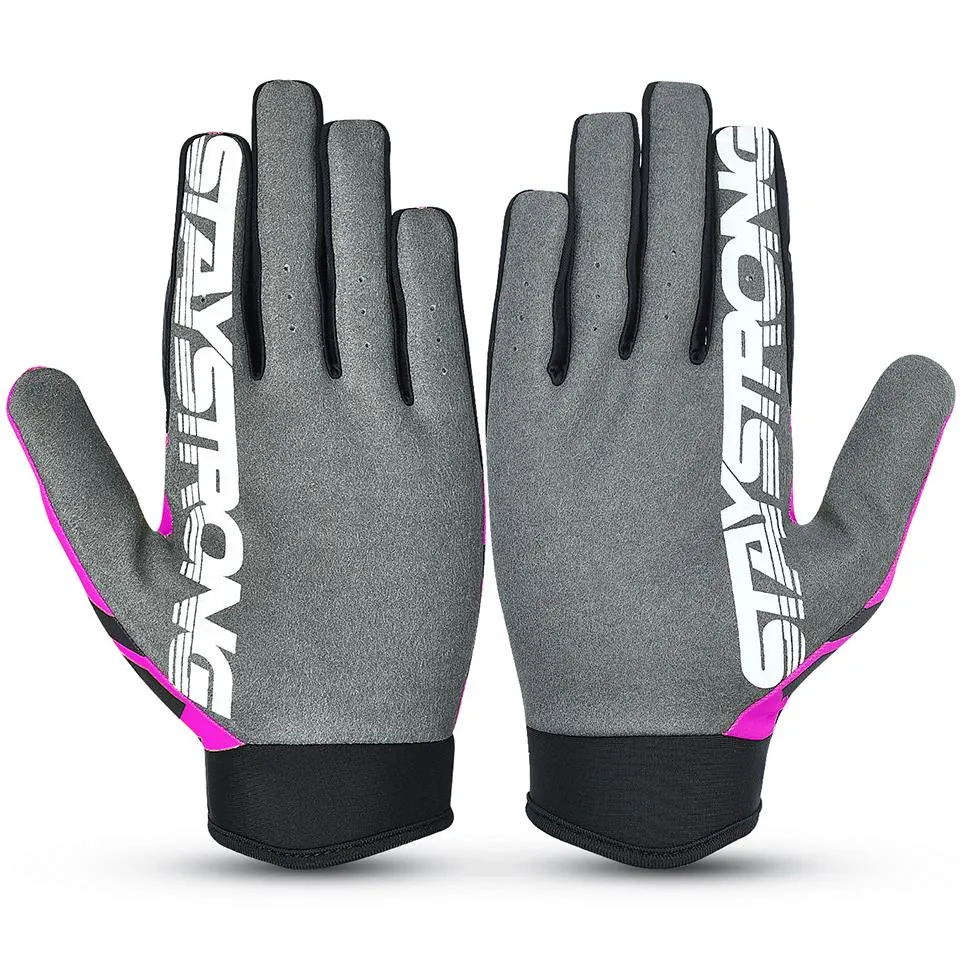 Stay Strong Chev Stripe Youth Gloves - Pink