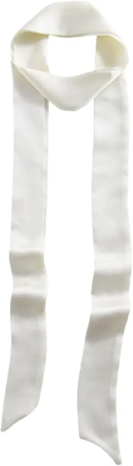 Stylish Solid Color Ribbon Scarf Soft Long Skinny Satin Belt Neck Scarf for Women