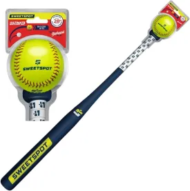 SweetSpot Plastic Softball Bat and Ball Combo Set | Backyard Softball Set for Youth, Kids, Teens, and Adults