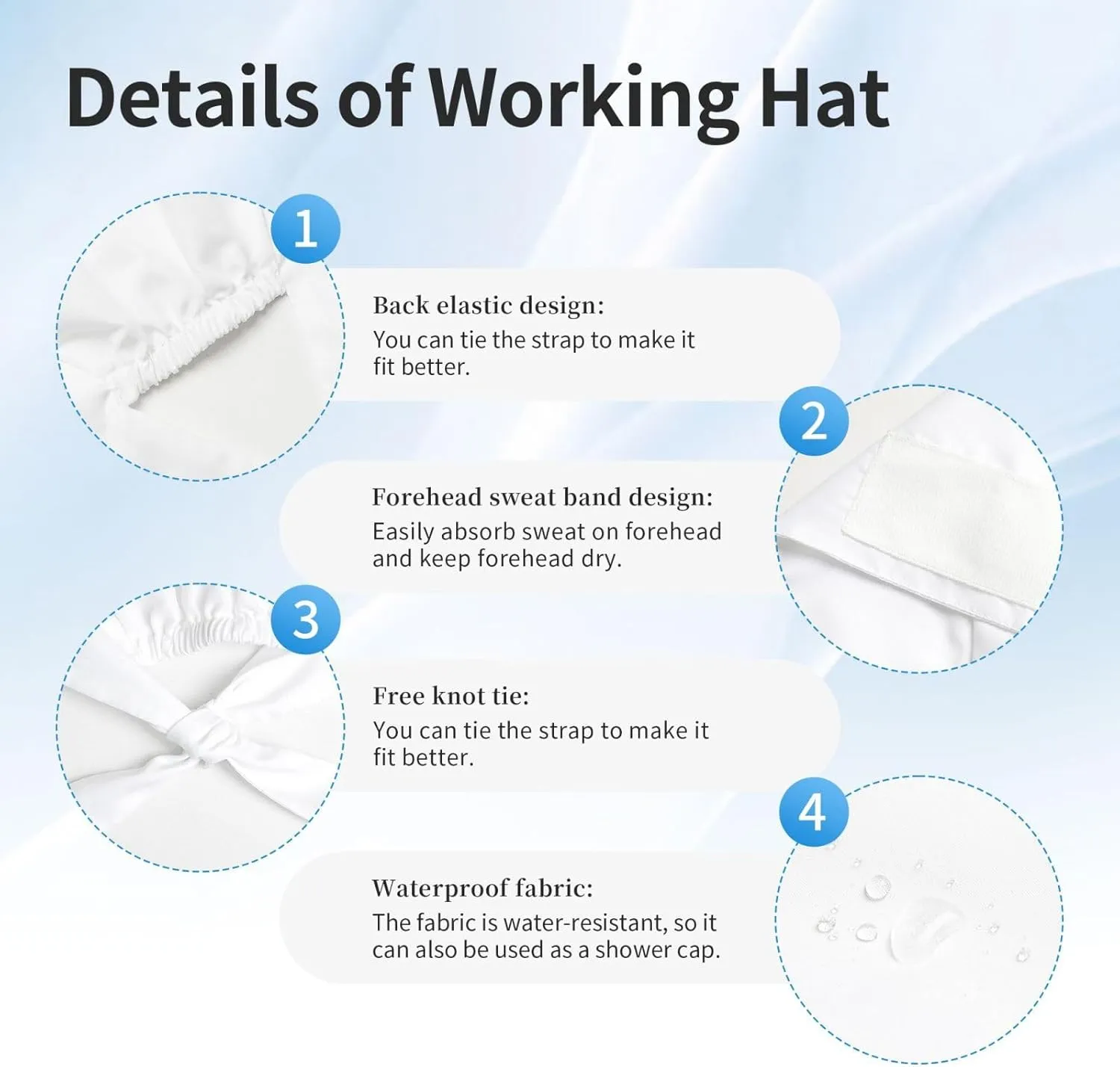 USA Flag Working Cap with Sweatband,Cute Fashion Unisex Scrub Cap Soft Adjustable Surgical Hat,Tie