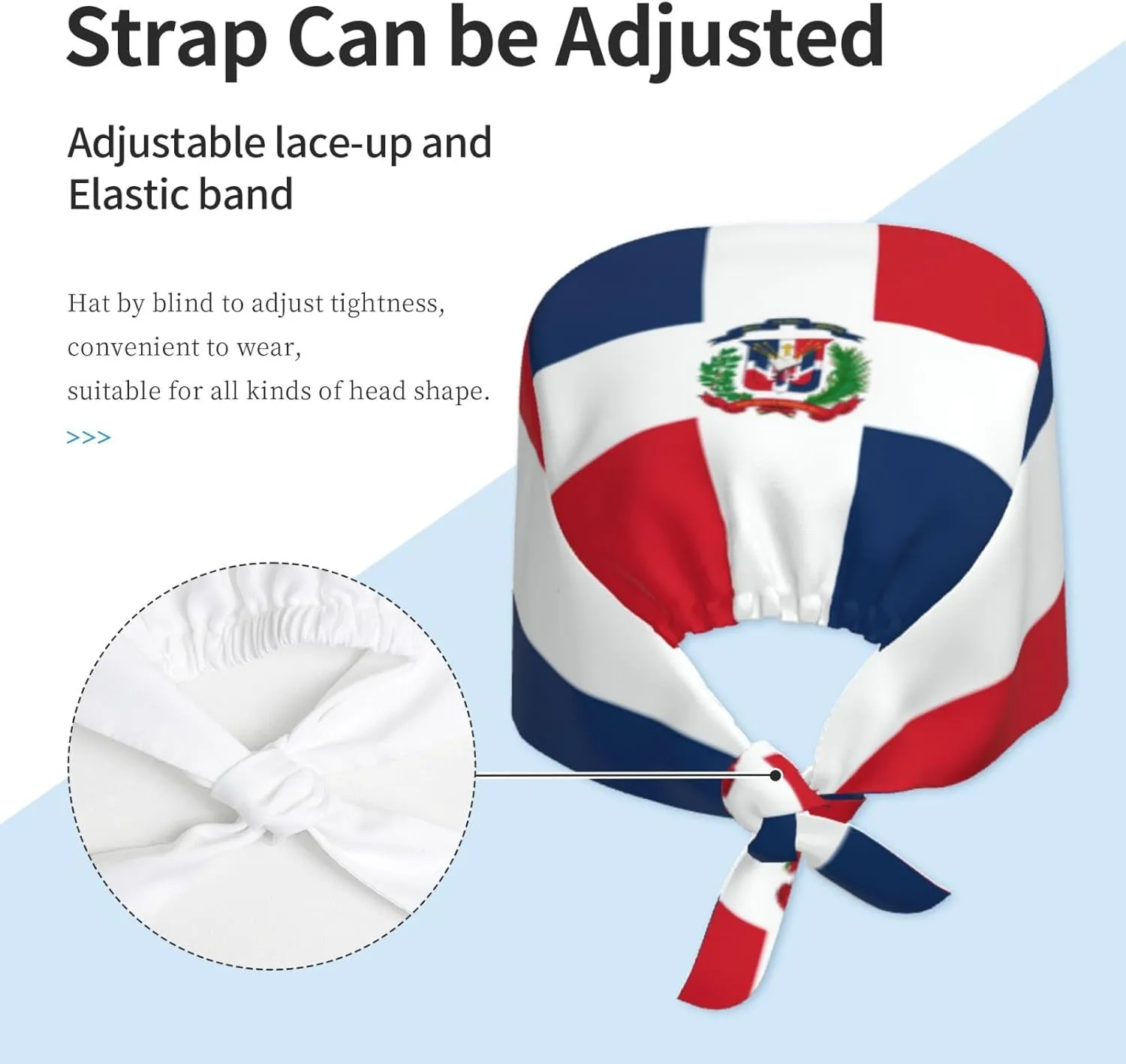 USA Flag Working Cap with Sweatband,Cute Fashion Unisex Scrub Cap Soft Adjustable Surgical Hat,Tie