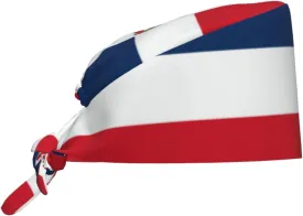 USA Flag Working Cap with Sweatband,Cute Fashion Unisex Scrub Cap Soft Adjustable Surgical Hat,Tie