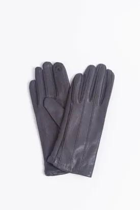 Vertical Stitch Touch Screen Gloves Grey
