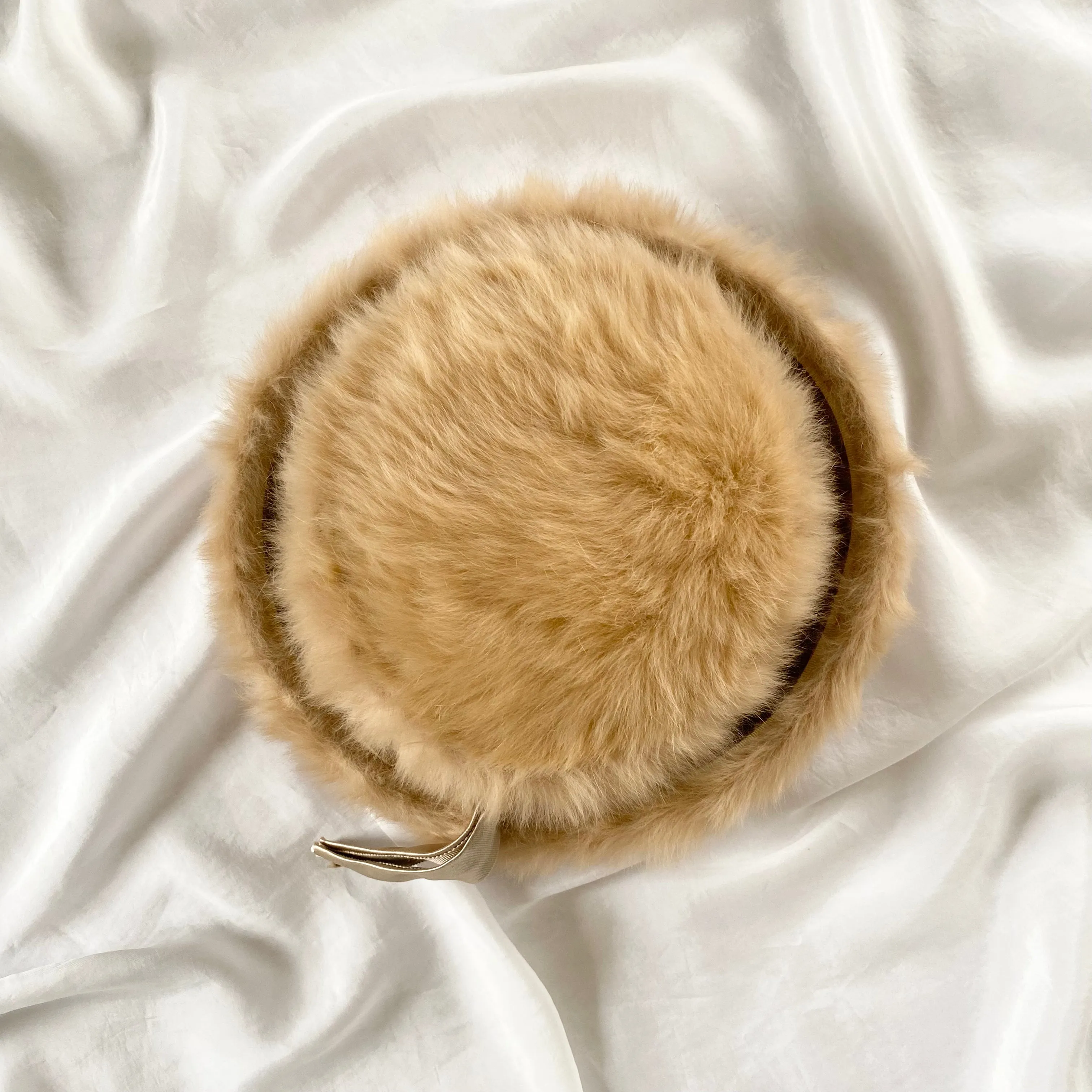 Vintage 1950s Mink Pillbox Hat