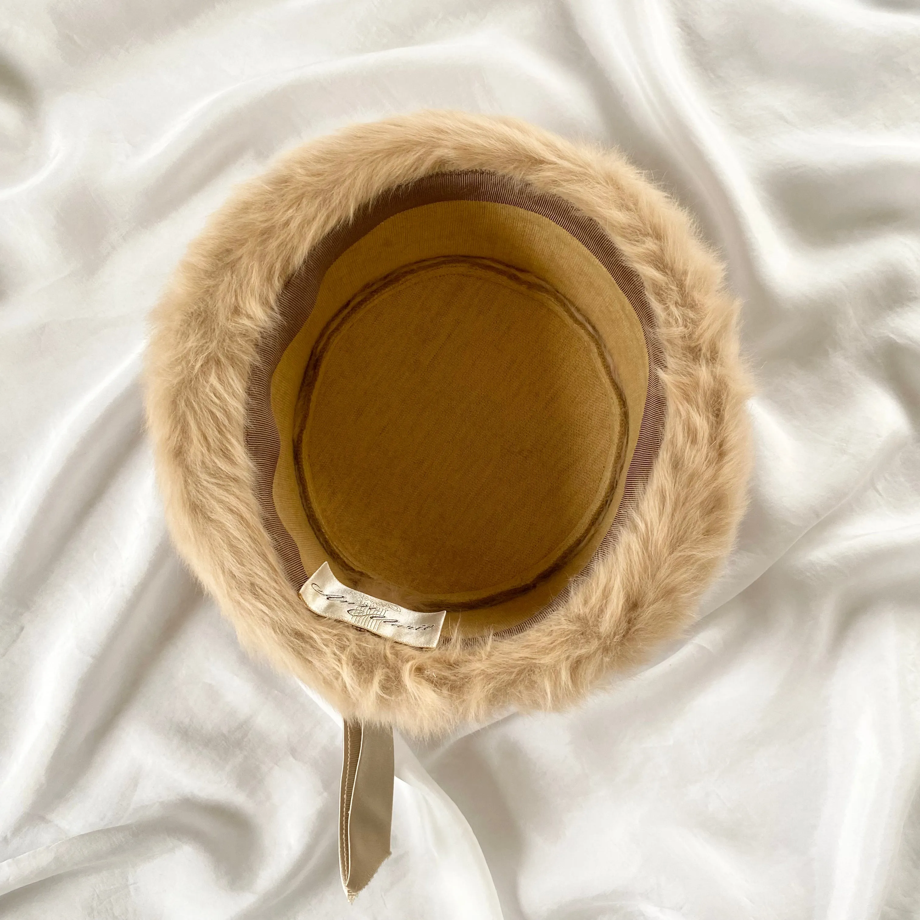 Vintage 1950s Mink Pillbox Hat