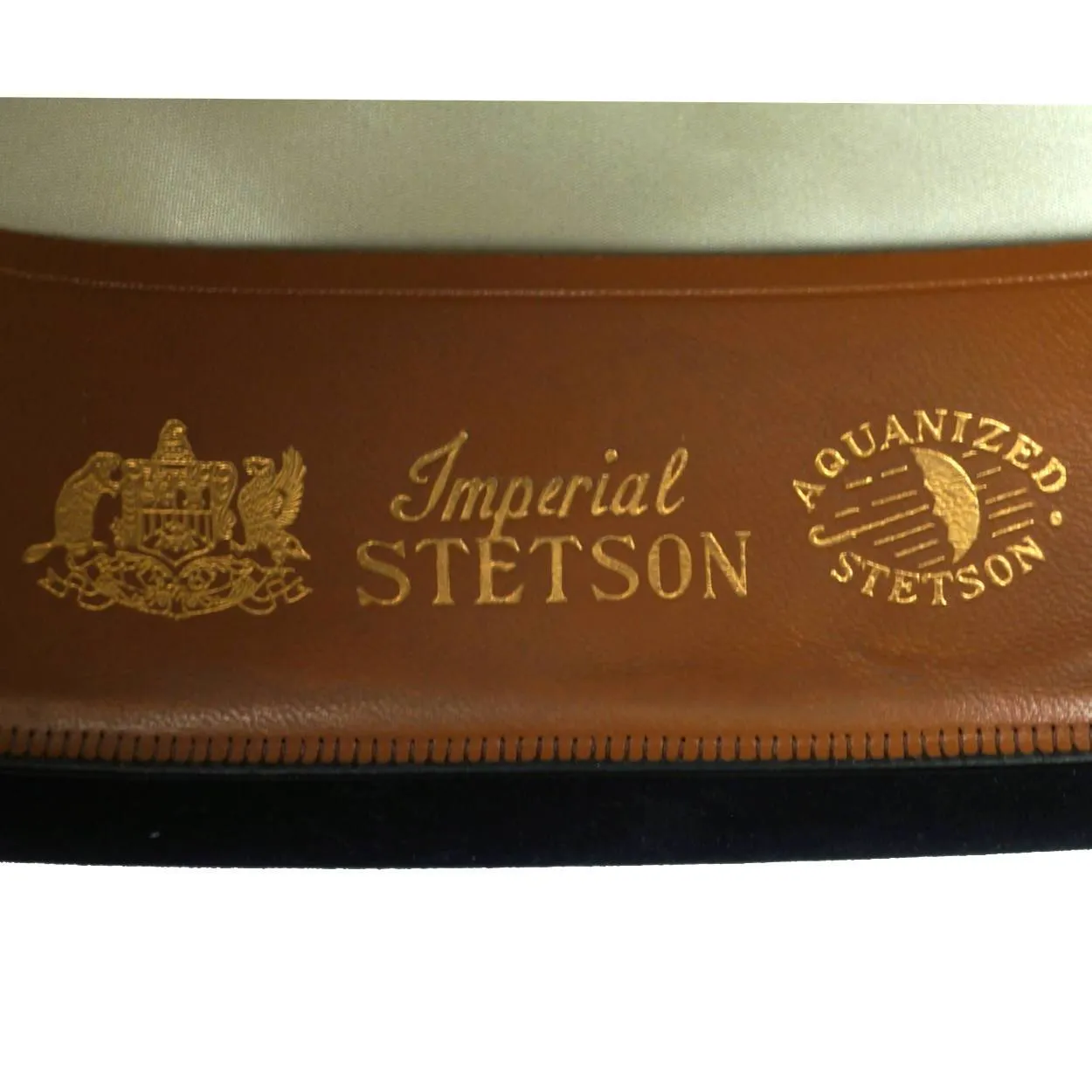 Vintage 1950s Stetson Imperial Homburg Hat Black Fur Felt Fedora Size 7 1/4