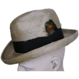 Vintage 60s Stetson Twenty Five Fedora Homburg Hat Canadian Beaver Plush Small