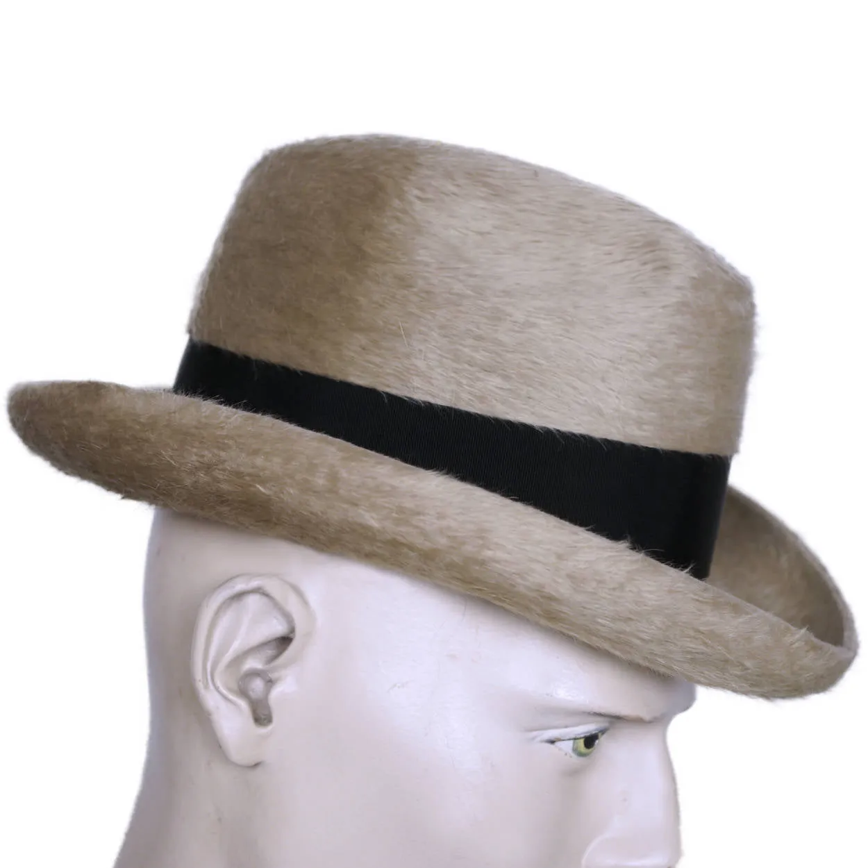 Vintage 60s Stetson Twenty Five Fedora Homburg Hat Canadian Beaver Plush Small