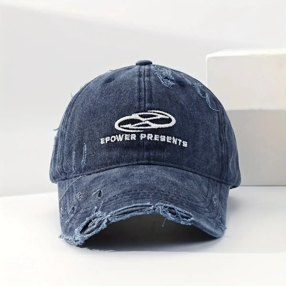 Vintage Distressed Embroidered Logo Baseball Cap